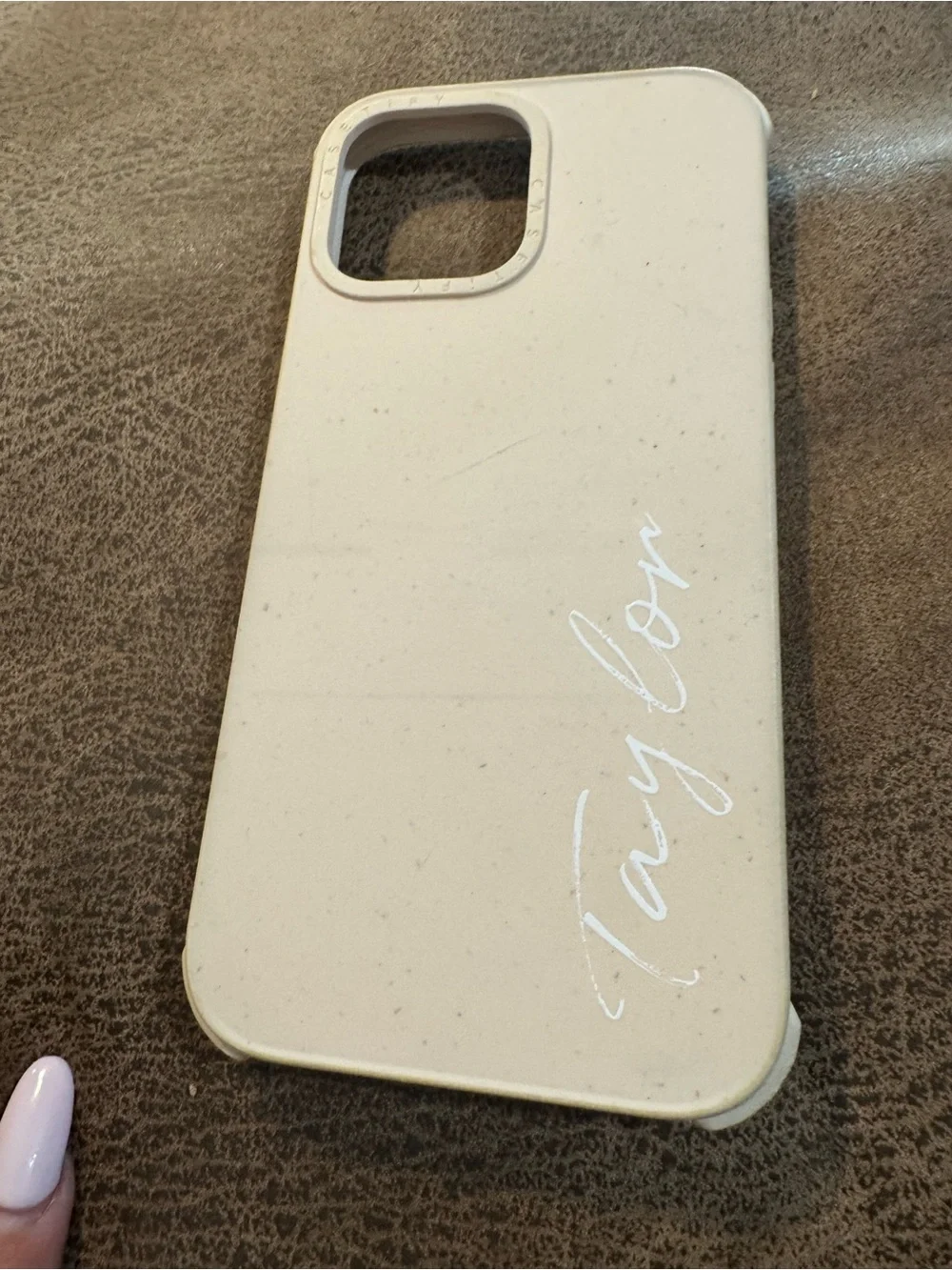 Taylor Swift Cream Phone Case with Signature Script